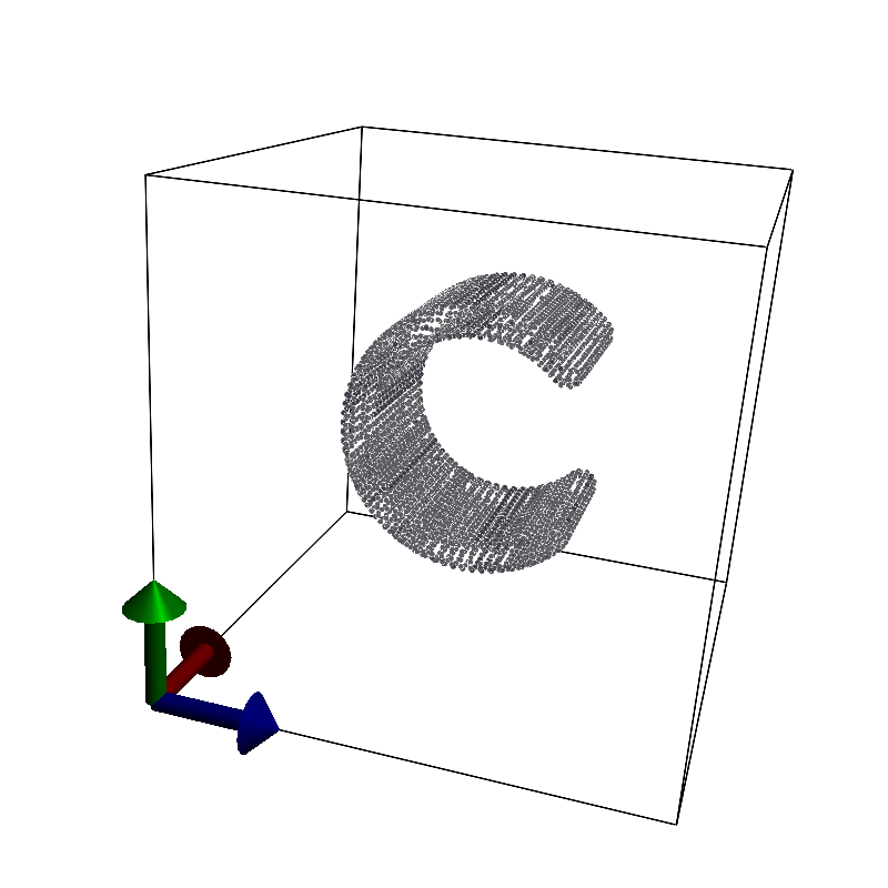 Visualization a HollowConicalFrustum shape with central angle